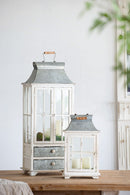 Wooden Candle Lantern Decorative, Hurricane Lantern Holder Decor For Indoor Outdoor, Home Garden Wedding - Ivory by HouseOfZazla