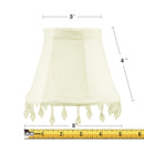 4"W x 5"H Set of 6 Candelabra Stretch Eggshell with Liner Clear Beads