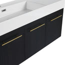 Contemporary 48" Wall Mounted Bathroom Vanity With Resin Sink And Soft Closing Doors And Line - Black Chestnut by HouseOfZazla