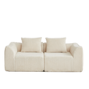 Minimalist Corduroy Sofa Featuring Curved Lines
