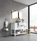 40x24 LED Lighted Bathroom Wall Mounted Mirror with High Lumen+Anti-Fog Separately Control+Dimmer Function