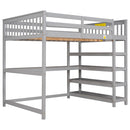 Loft Bed With Storage Shelves And Under Bed Desk by HouseOfZazla