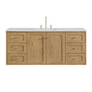 James Martin Laurent 60" Dual Mount Single Bathroom Vanity, Light Natural Oak
