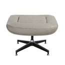 Piran - Twilight Top Grain Leather Accent Chair And Ottoman With Swivel - Gray