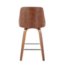 Gianna - Mid Century Modern Fixed Height Counter Stool With Swivel With Square Footrest (Set of 2)