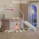 Jack - House Loft Bed With Slide And Curtain Set by HouseOfZazla