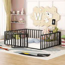 Metal Floor Bed Frame With Fence And Door by Unique Piece Furniture