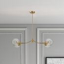 Jewel - 4 Lights Chandelier Ceiling Hanging Light Fixture - Clear / Gold