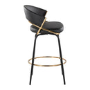 Jie - Fixed Height Contemporary Counter Stool With Swivel Round Footrest (Set of 2) by HouseOfZazla