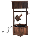 Garden Rustic Wishing Well Wooden Water Fountain with Pump by LJGDeals