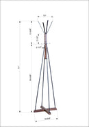 Reclaimed Wood And Metal Freestanding Coat Rack With Hooks Use In Bedroom, Living Room - Natural by HouseOfZazla