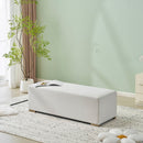 Simple Long Ottoman For Living Room - White by HouseOfZazla