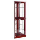 Corner Curio Dispaly Cabinet With Lights, Adjustable Tempered Glass Shelves, Mirrored Back (E26 Light Bulb Not Included) by HouseOfZazla