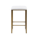 Backless Upholstered Counter Stool With Padded Seat - Ivory / Bronze by Unique Piece Furniture