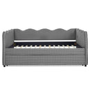 Gingham Daybed With USB Charging Port, Wave-Shaped Design
