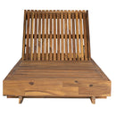 Lounge chaise Set, Acacia solid wood with  LOUNGE CUSHION (Dark Grey) - Matching Cream Version Available