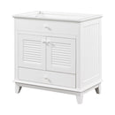 30" Bathroom Vanity Base without Sink, Bathroom Cabinet with Two Doors and One Drawer, White