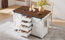 K&K 72" Farmhouse Kitchen Island with Fridge Storage Space
