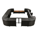 Spa Surround Spa Frame Quadrilateral Outdoor Rattan Sectional Sofa Set With Mini Sofa, Wooden Seats And Storage Spaces by HouseOfZazla