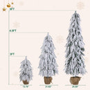 Pre-Lit Flocked Christmas Tree Set of 3 (3FT, 4.5FT, 6FT)