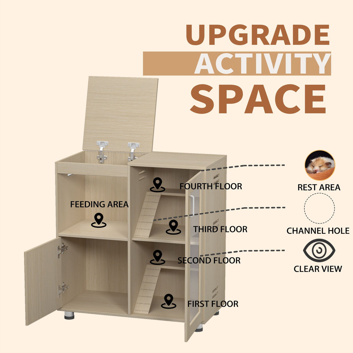 4 Tier Hamster Cage With Acrylic Windows And Storage Cabinet, photo 8 of 16