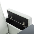 270 Degree Swivel PU Leather Power Recliner Individual Seat Home Theater Recliner with Surround Sound, Cup Holder, Removable Tray Table, Hidden Arm Storage for Living Room, Grey