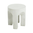 Outdoor MGO Round Top Side Table/End Table, Antique White