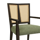 Mid Century Modern Arm Dining Chair Set With Rattan Backrest by HouseOfZazla