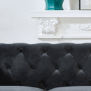 Chesterfield Upholstery Fabric Loveseat With Roll Armrest And Nailhead by HouseOfZazla