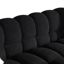 84.3 length, 35.83" deepth, human body structure for USA people, marshmallow sofa,boucle sofa, White color,3 seater