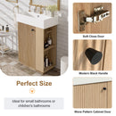 Bathroom Vanity With Sink, Freestanding Wood Grain Cabinet With Storage by Unique Piece Furniture