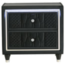 Lorient 2-drawer LED Nightstand with USB Black