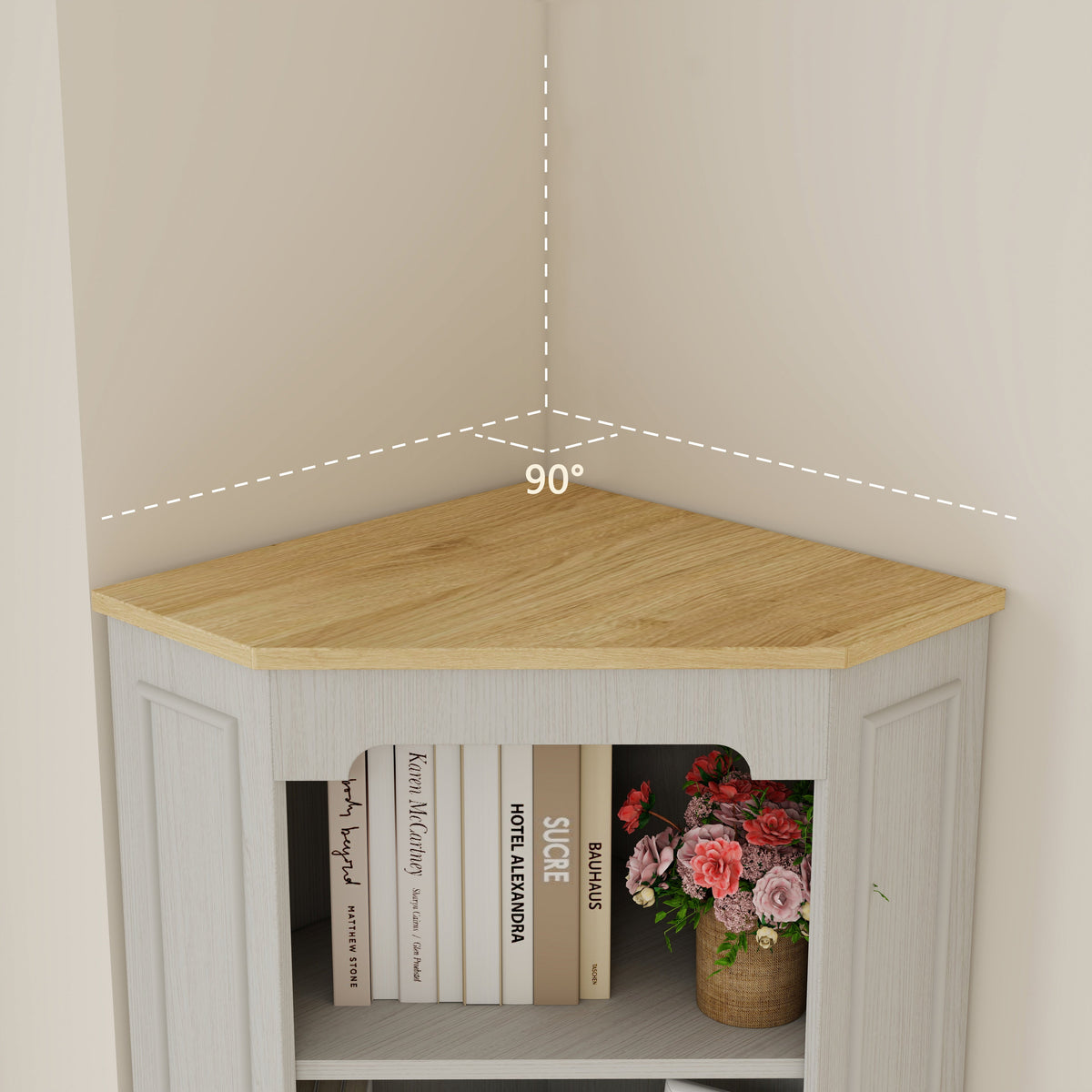 68" Tall Corner Cabinet with Door, Drawer, and Adjustable Shelf, photo 10 of 10