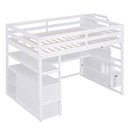 Loft Bed With Desk, Shelves, 2 Drawers, Storage Staircase by HouseOfZazla