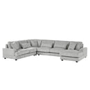 U - Shaped Sectional Sofa With Chaise Lounge, Oversized Living Room Sofa - Gray by HouseOfZazla