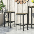 Outdoor Bar Stool With Slat Design And Metal Frame (Set of 2) by HouseOfZazla