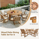 TREXM Patio Dining Table Set for 6 with Umbrella Hole