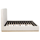 Talbot - Eastern King Platform Bed With Elevated Headboard - Cream by HouseOfZazla