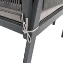 4-Piece Rope Patio Furniture Set, Outdoor Furniture with Tempered Glass Table, Patio Conversation Set Deep Seating with Thick Cushion for Backyard Porch Balcony (Grey)