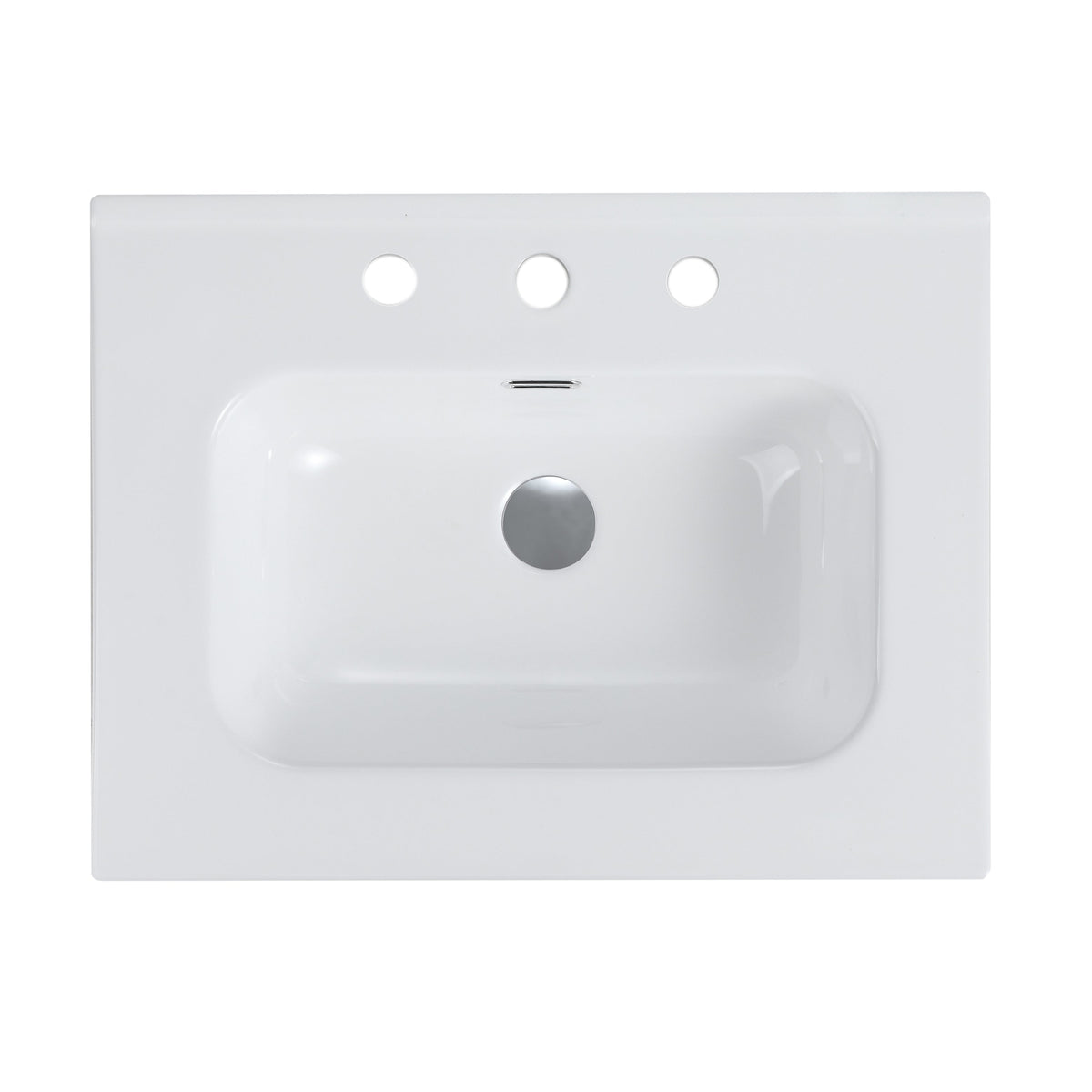 Glossy White Ceramic Integrated Sink, photo 7 of 10