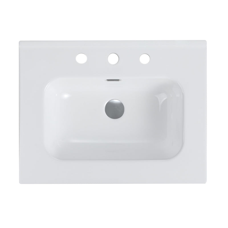 Glossy White Ceramic Integrated Sink, photo 7 of 10