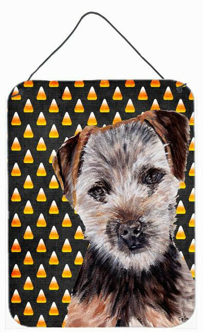 Norfolk Terrier Puppy Candy Corn Halloween Wall or Door Hanging Prints SC9663DS1216