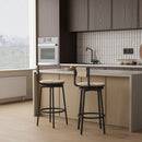 Bar Stools Swivel Counter Chairs With Metal Frame Hand Woven Paper Rope Dining Barstools For Kitchen Counter (Set of 2) by Unique Piece Furniture