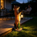 28" Fox Garden Statue with Hanging Solar Lantern