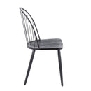 Riley - Industrial High Back Armless Chair (Set of 2) - Black by HouseOfZazla