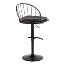 Riley - Farmhouse Adjustable Height Barstool With Swivel With Rounded T Footrest (Set of 2) by HouseOfZazla