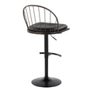 Riley - Farmhouse Adjustable Height Barstool With Swivel With Rounded T Footrest (Set of 2) by HouseOfZazla