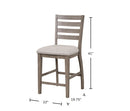 Counter Side Dining Stool With Ladder Back (Set of 2) - Gray by HouseOfZazla