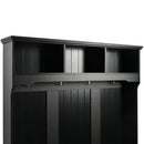 5-in-1 Entryway Bench with Shutter-shaped doors, Coat Rack, Cushion and 4 Sturdy Hooks, 47.2" Wide Hall Tree with Storage Bench for Hallway, Entryway, Living Room