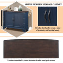 40" Console Table with Storage Shelf, Retro Entryway Table with Adjustable Storage Shelf, Sofa Couch Table for Hallway, Entry Way, Living Room, Foyer, Navy Blue and Brown Top